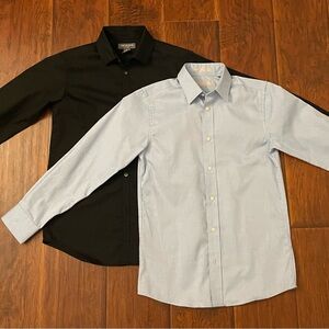 Boys Black and Light Blue Dress Shirts